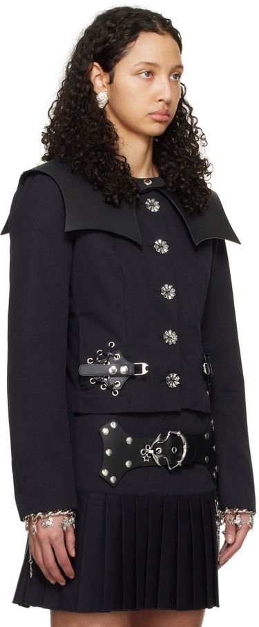 Sukňa Chopova Lowena Chopova Lowena Invert Jacket with Detachable Faux-Leather Collar Čierna | 5181, 1