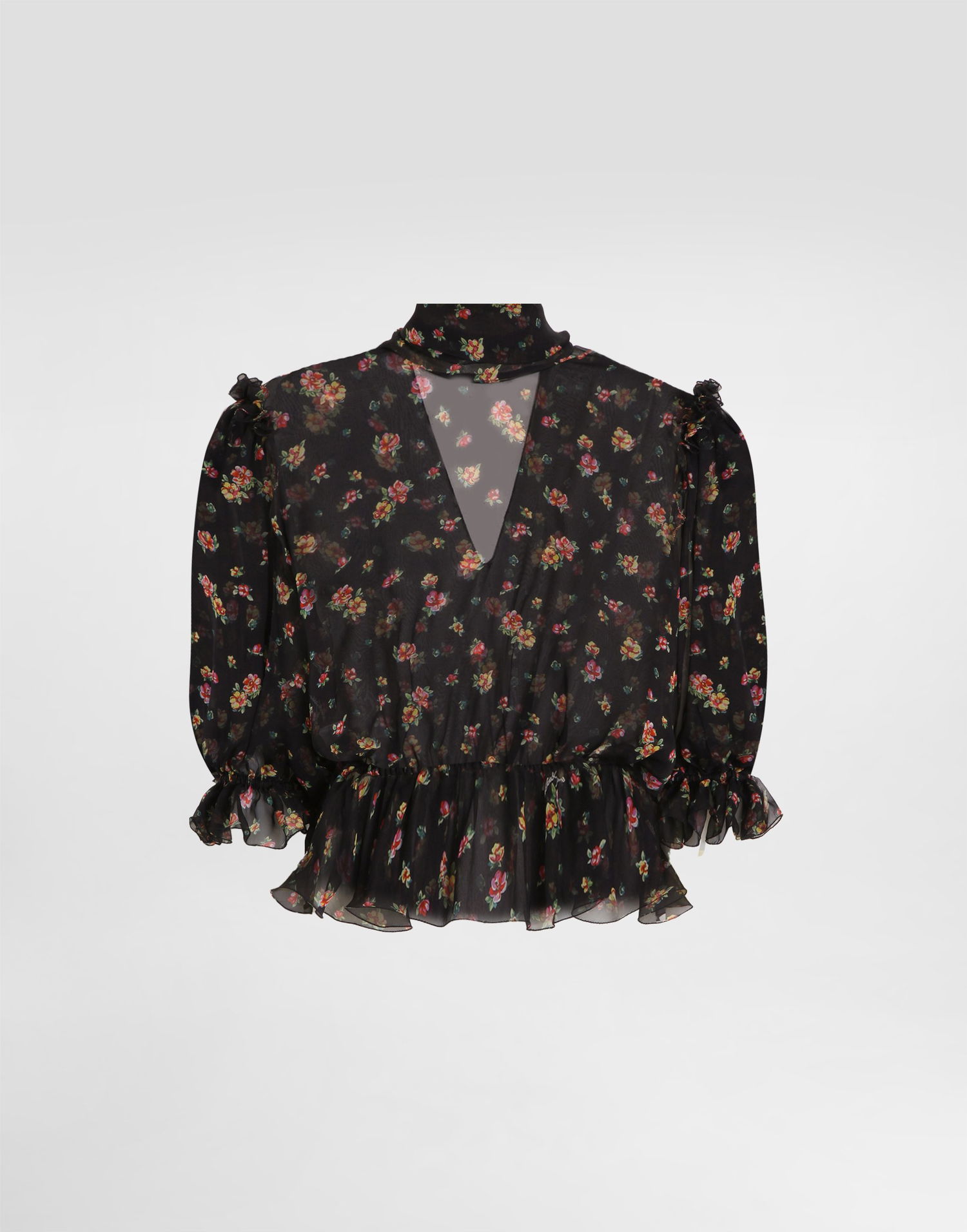 Košeľa Dolce & Gabbana Dolce & Gabbana Small Floral-print Chiffon Top 46 Rôznofarebný | F7BG5TIS10VHN5XT, 0