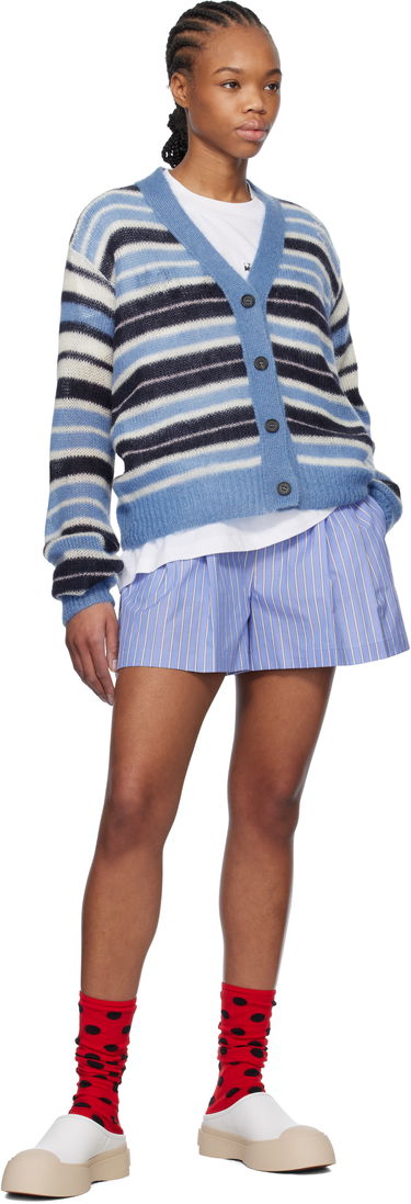Sveter Marni Marni Striped Mohair Cardigan Modrá | CDMD0388Q0 UFU178, 3
