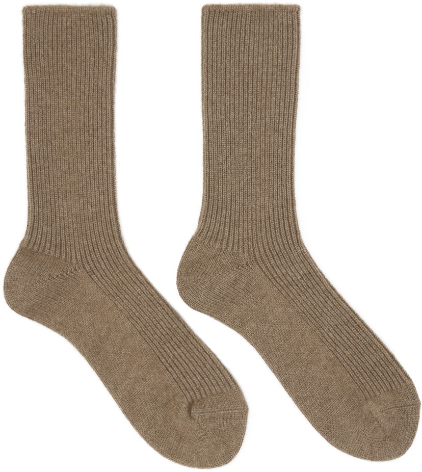 Ponožky TEKLA Cashmere Night Socks Hnedá | A24AS04AT