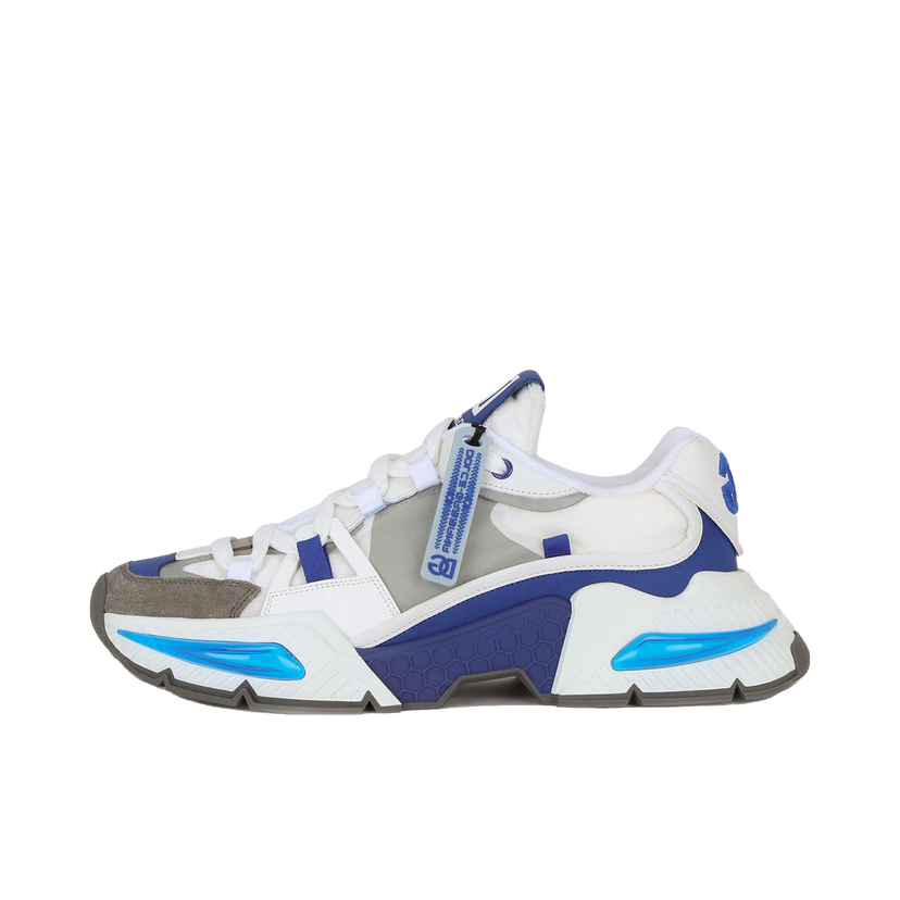 Tenisky a topánky Dolce & Gabbana Mixed-Material Airmaster White Grey Blue Modrá | CS1984AY3378P021
