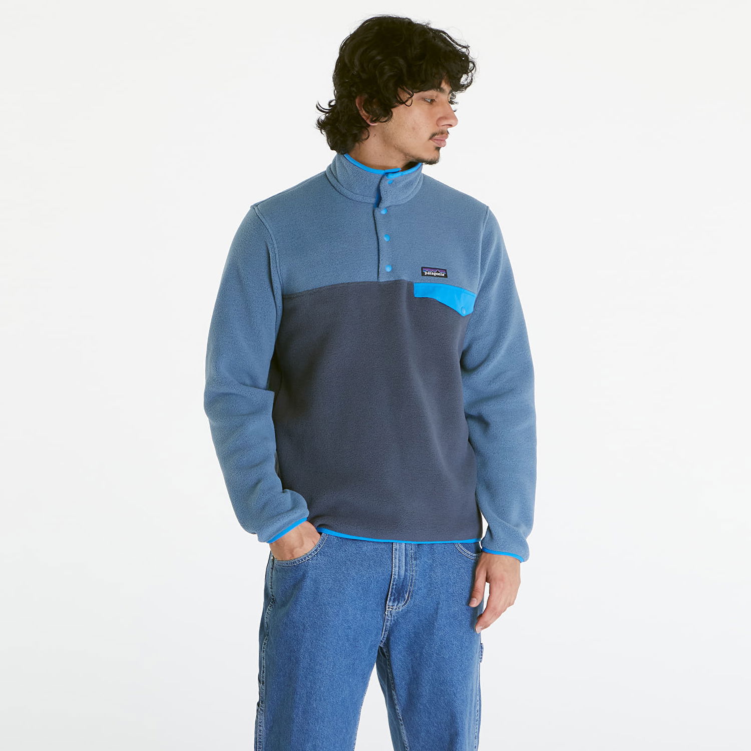 Mikina Patagonia LW Synch Snap-T Pullover Hoody Smolder Blue Modrá | 25551 SMDB, 0