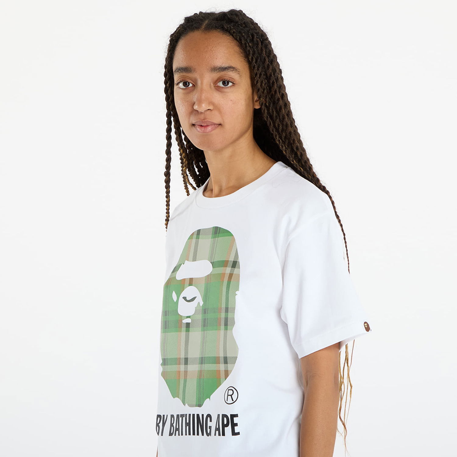 Tričko BAPE T-Shirt Bape Check By Bathing Ape Biela | 001TEL801022MWH0, 1