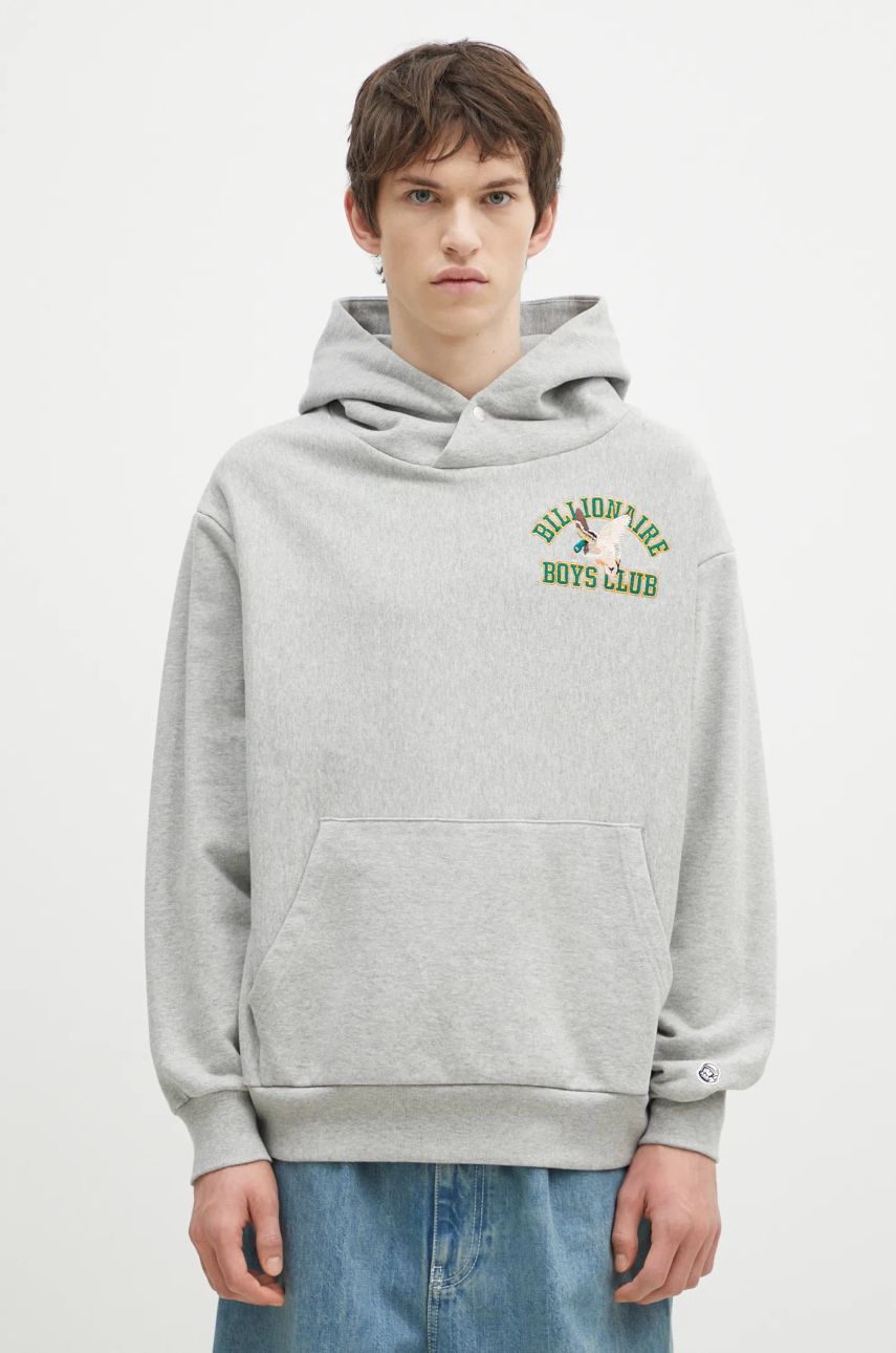 Mikina BILLIONAIRE BOYS CLUB Duck Varsity Embroidered Popover Hoodie Šedá | B24451, 0