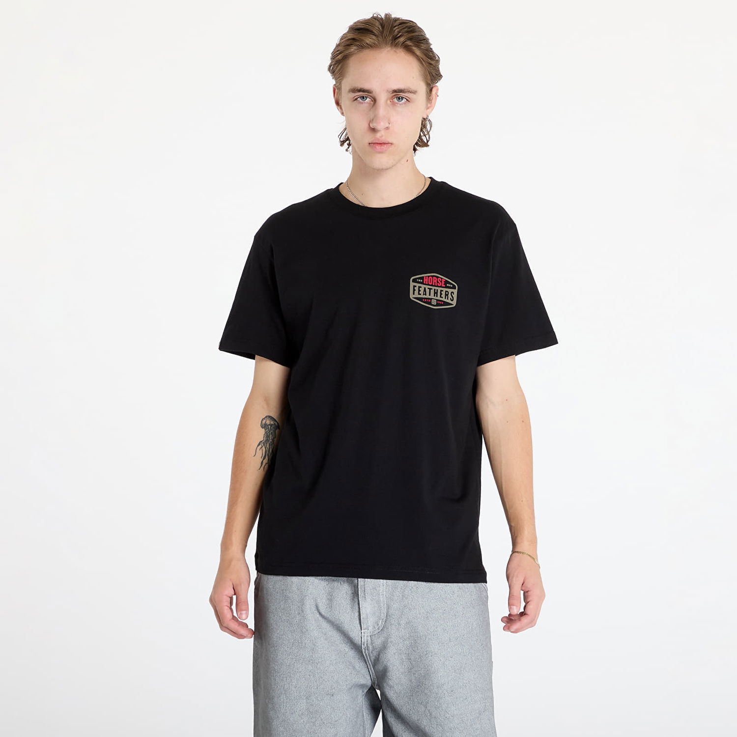 Tričko Horsefeathers Hexagon II T-Shirt Black M Čierna | SM1367A, 0