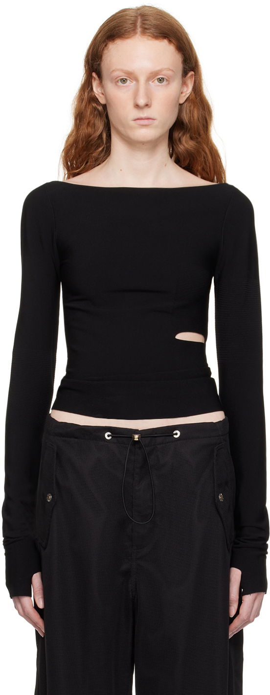 Tričko Dion Lee Cinched Slit Long Sleeve Top Čierna | C7212P23, 0