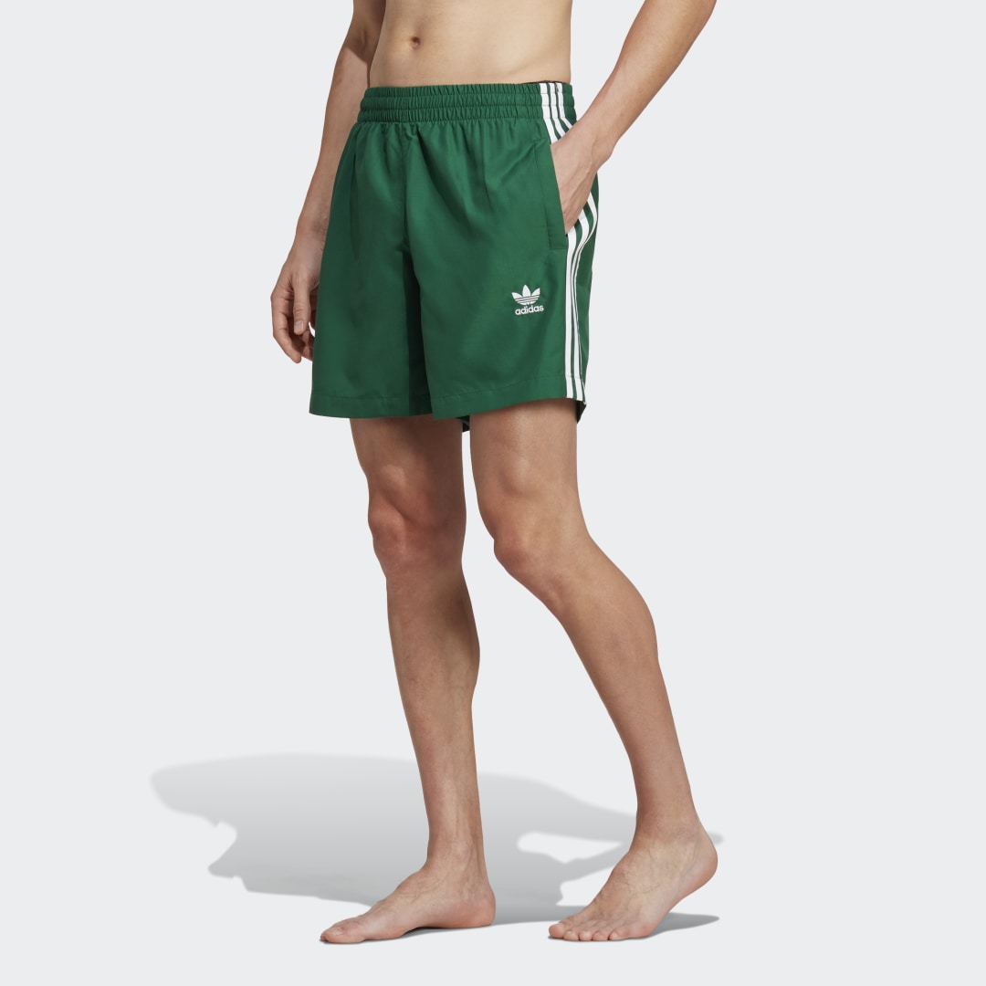 Plavky adidas Originals Adicolor 3-Stripes Zelené | HT4408, 0
