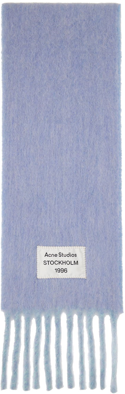 Šál Acne Studios Blue & Purple Logo Label Fringed Scarf Modrá | CA0343-