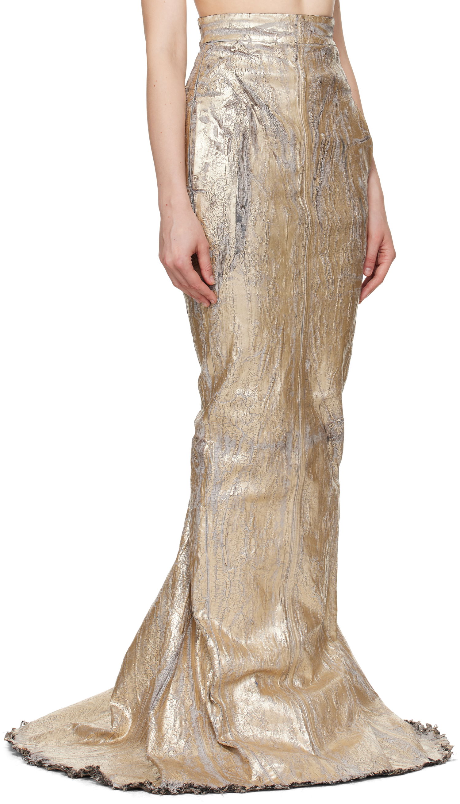 Sukňa Rick Owens Rick Owens Megacrust Stretch Denim Lido Maxi Skirt Metalická | RO01E7375 SGMC, 1