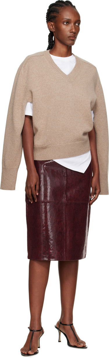 Sukňa Róhe Róhe Snake Leather Midi Skirt Vínová | 416-32-166, 3