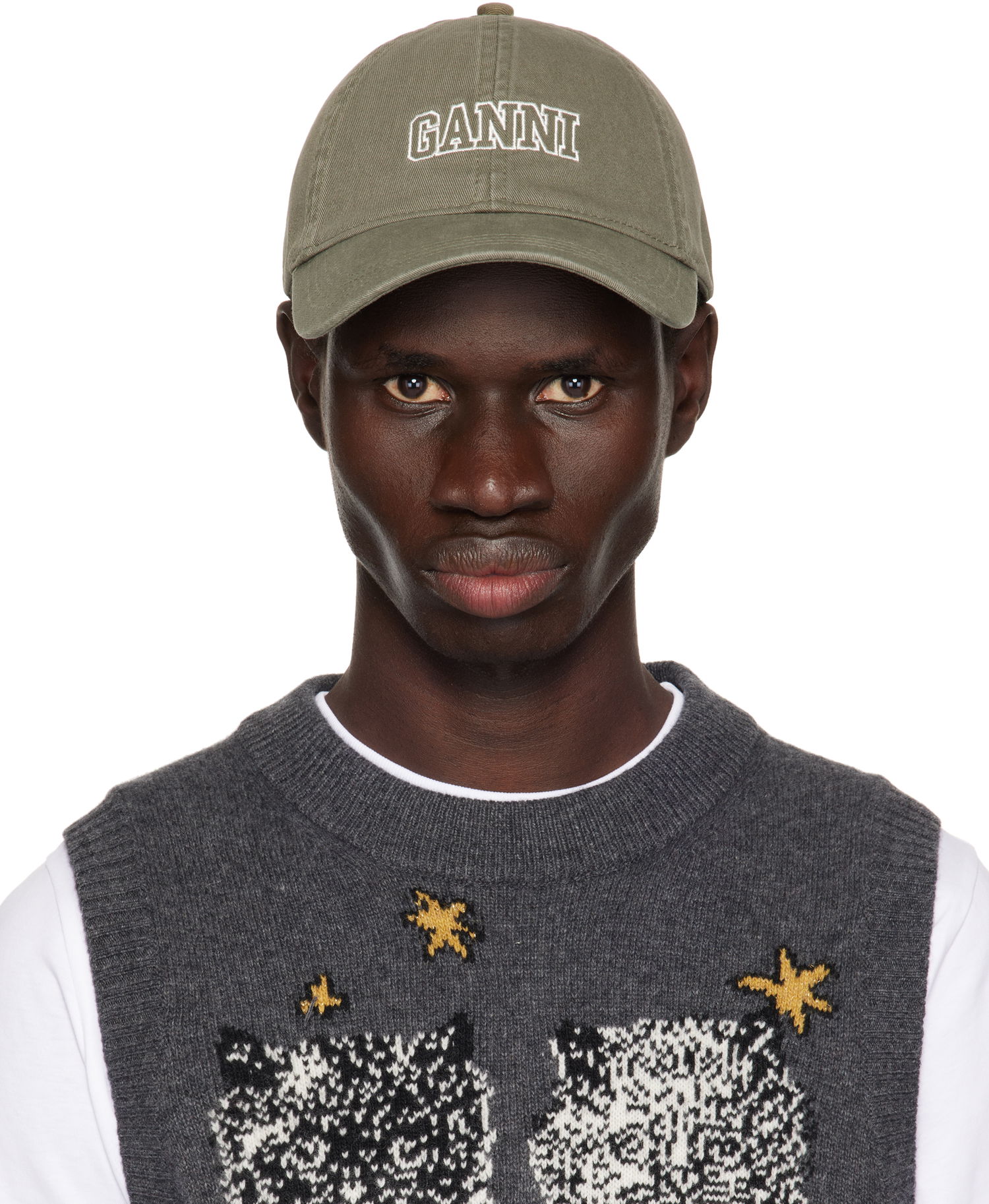 Šiltovka GANNI GANNI Embroidered Logo Baseball Cap Zelené | A6301, 0