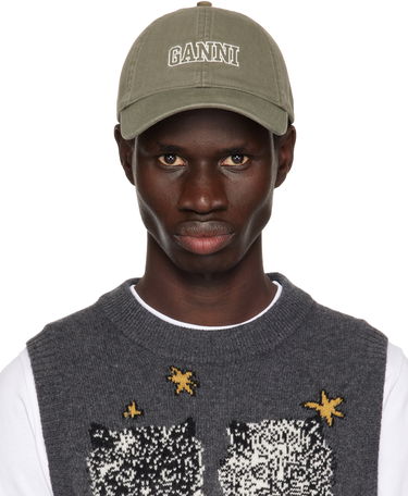 Šiltovka GANNI GANNI Embroidered Logo Baseball Cap Zelené | A6301, 0