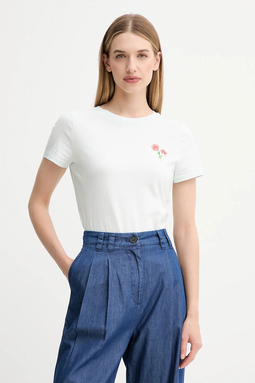 Tričko KENZO Kenzo Floral T-Shirt Tyrkysová | FF62TS2564SO