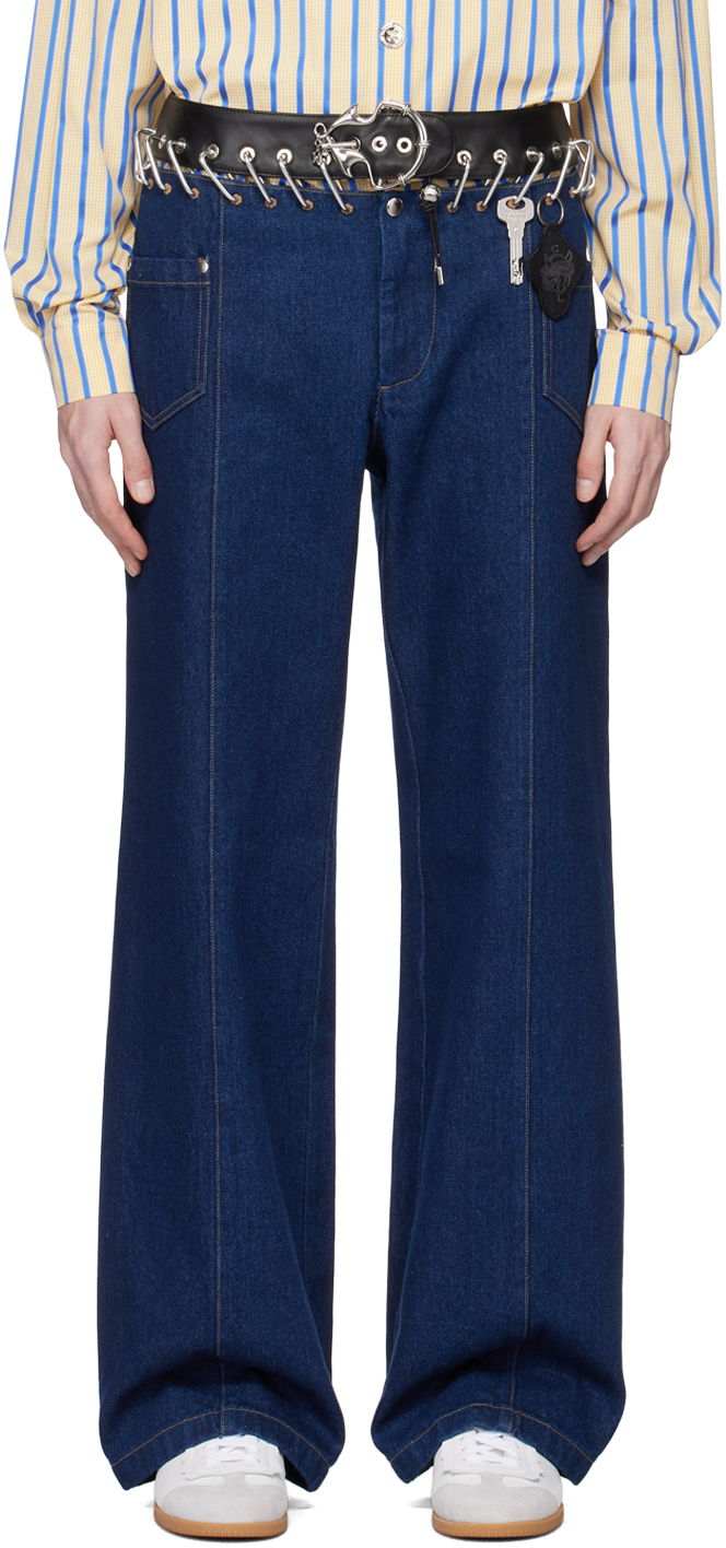 Džínsy Chopova Lowena Exclusive Blue Wide Leg Jeans Navy | 8206M, 0
