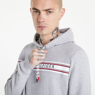 Mikina Tommy Hilfiger Signature Tape Hoodie Šedá | UM0UM02427 P61, 4