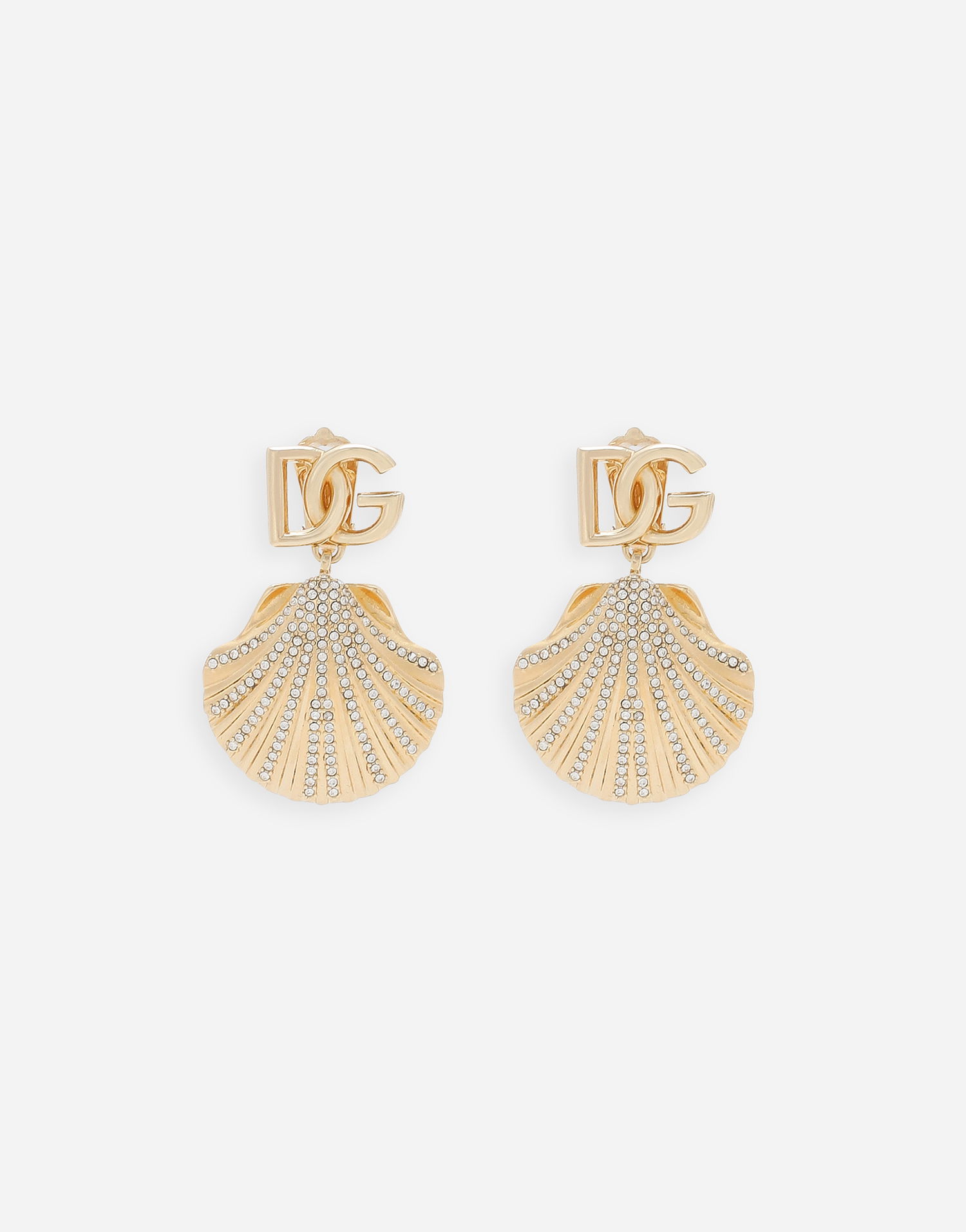 Náušnice Dolce & Gabbana Rhinestone-Detailed Shell Earrings Metalická | WEQ6A5W1111ZOO00, 0