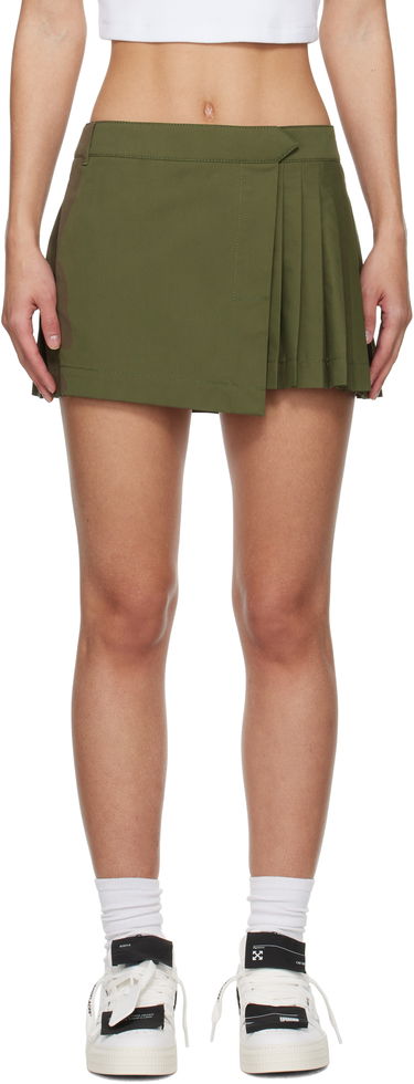Sukňa Off-White Off-White Savana Pleated Miniskirt Zelené | OWCU014S25FAB0025800, 0