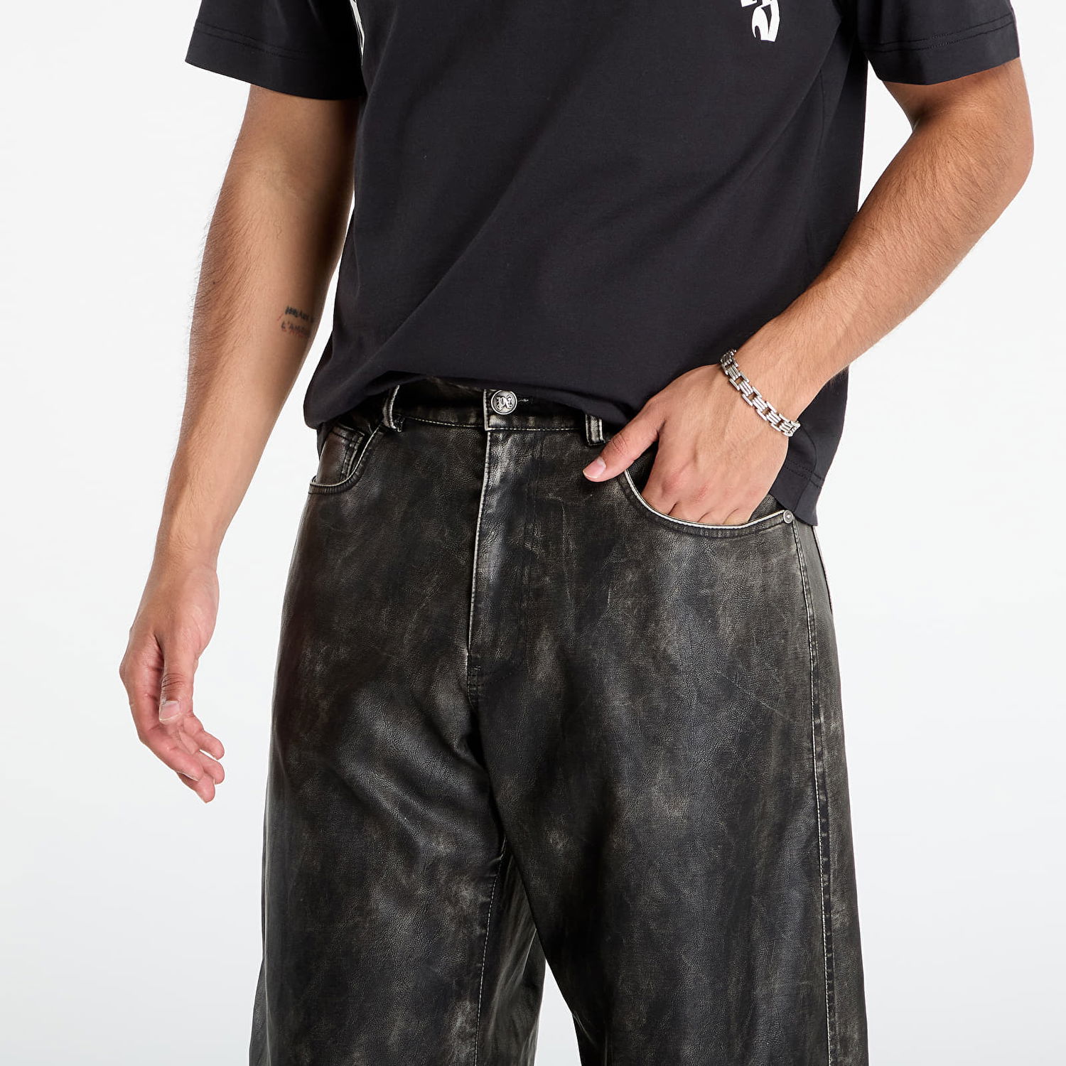 Nohavice Palm Angels Palm Angels Coated Pants Čierna | PMJB018F25FAB0010710, 1