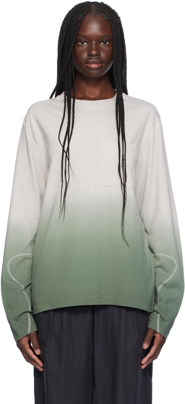 Tričko Dime Green Gradient Long Sleeve T-Shirt Šedá | DIMESU2412GRN, 0