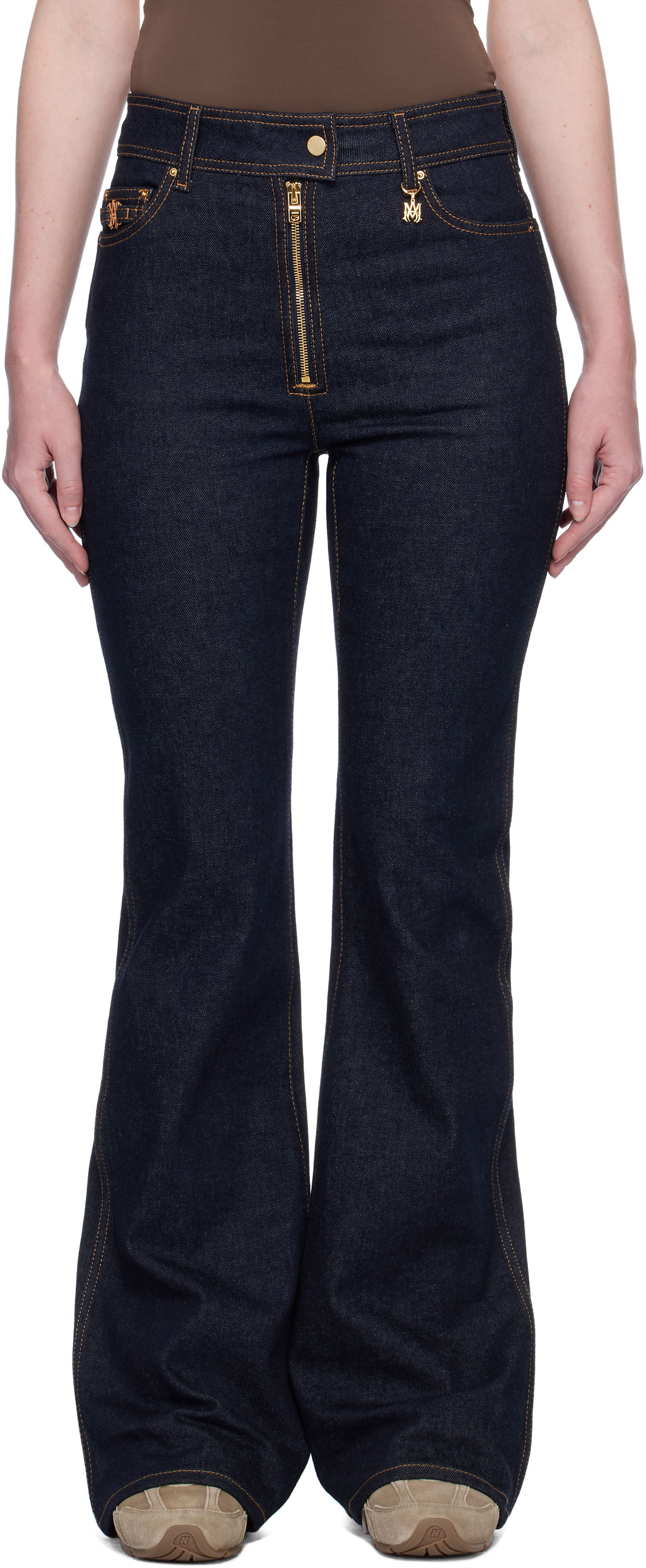 Džínsy AMIRI AMIRI Zip Up Flare Jeans Modrá | AWDNFR1016, 0