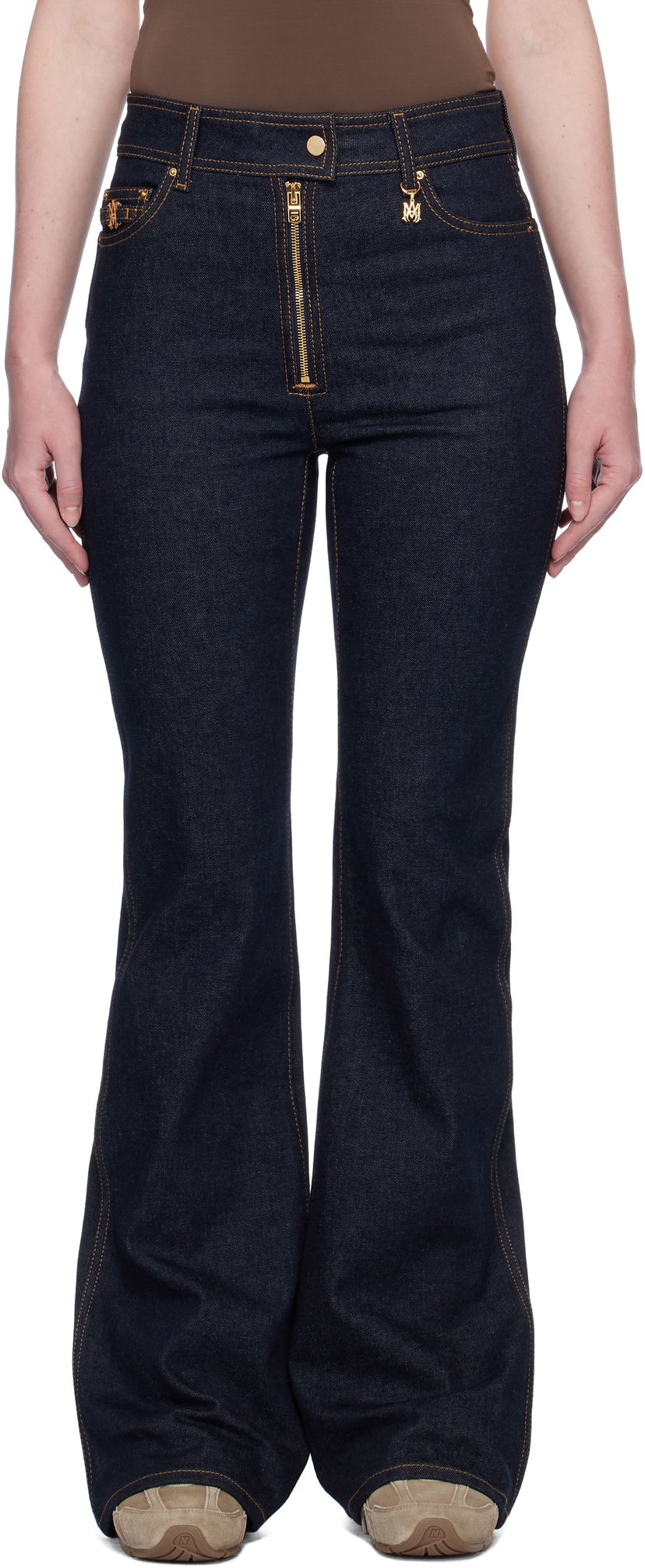 Džínsy AMIRI AMIRI Zip Up Flare Jeans Modrá | AWDNFR1016