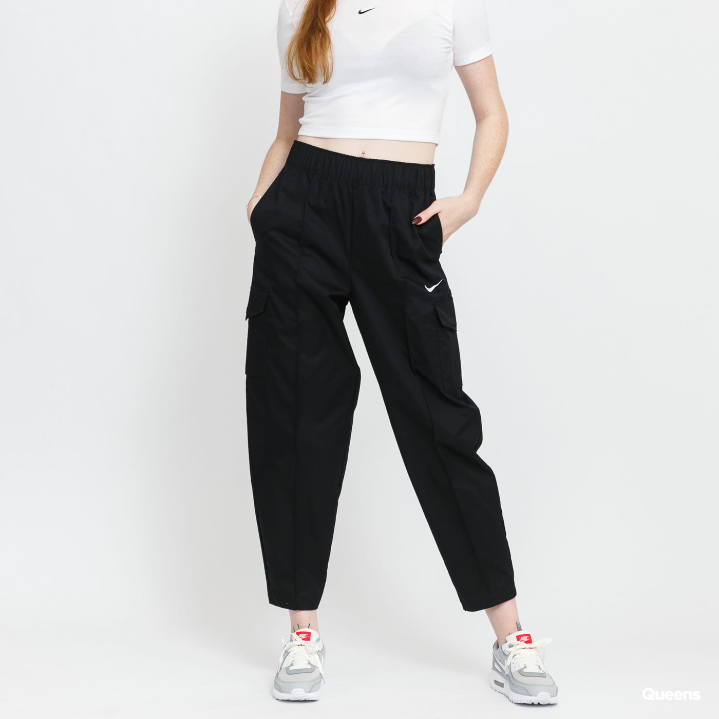 Cargo nohavice Nike Sportswear Essential Woven High Rise Cargo Pant Čierna | DD5983-010, 0
