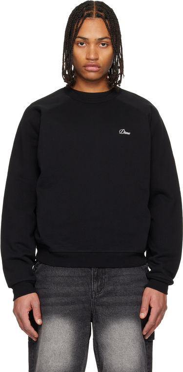 Mikina Dime Cursive Small Logo Crewneck Sweatshirt Čierna | DIMEHO2546BLK, 0