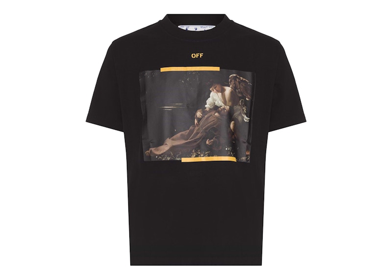 Tričko Off-White Arrow Caravaggio St. Fran Skate Slim Tee Black/Yellow/Multi Čierna | OMAA027C99JER0141001