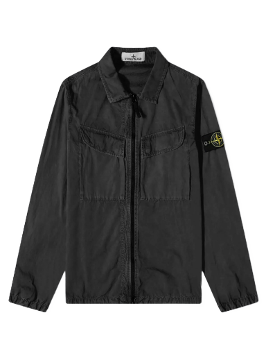 Bunda Stone Island Brushed Cotton Canvas Zip Shirt Jacket Čierna | 7815106WN-V0129