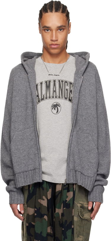 Sveter Palm Angels Palm Angels Knit Zip Hoodie Šedá | PMHU023S25KNI0010803, 0