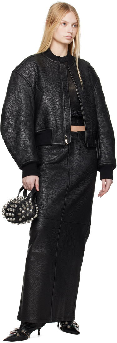 Bomber bunda Alexander Wang Alexander Wang Cropped Leather Bomber Jacket Čierna | 1WC1252627, 3