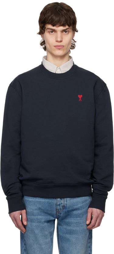 Sveter AMI AMI Paris Ami de Coeur Sweatshirt Navy | BFUSW035.730, 0