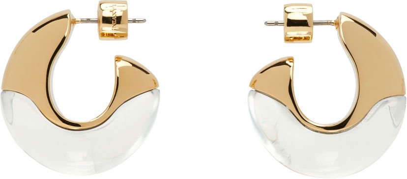 Náušnice LANVIN Fargo Gold-Tone and Clear Hoop Earrings Metalická | AW-CJFBO1-REFG-E25