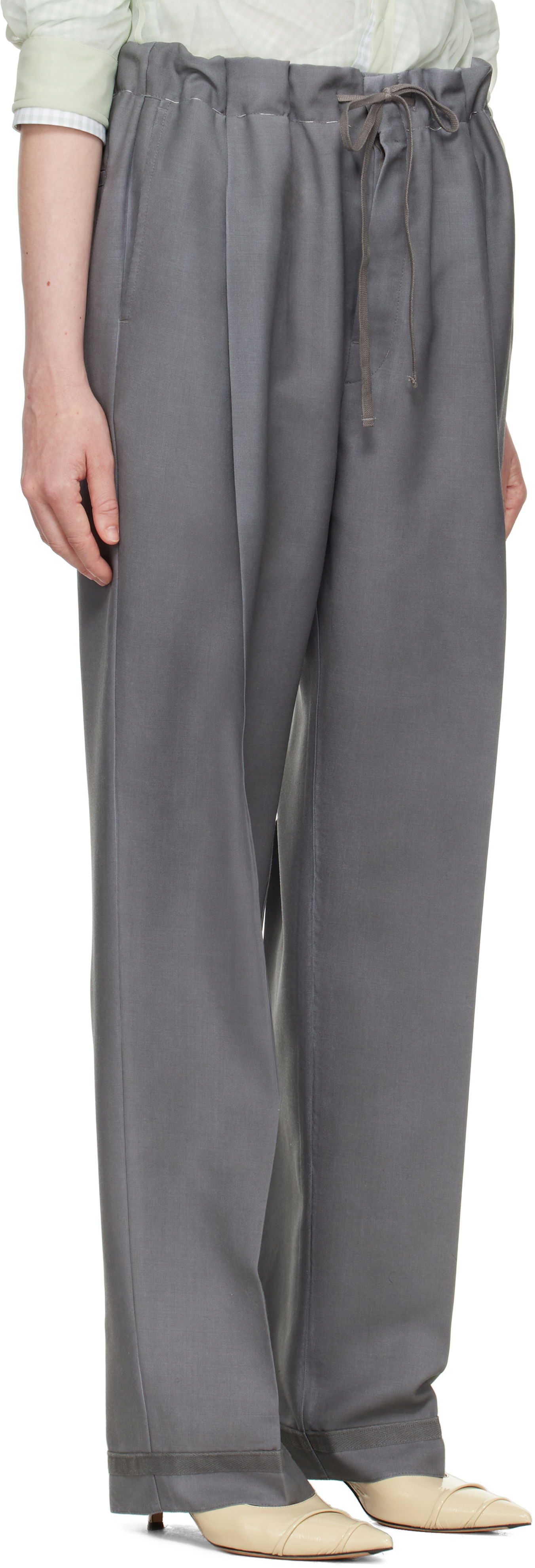 Nohavice Maison Margiela Maison Margiela Mohair Trousers Šedá | S51KA0572 M35301, 1