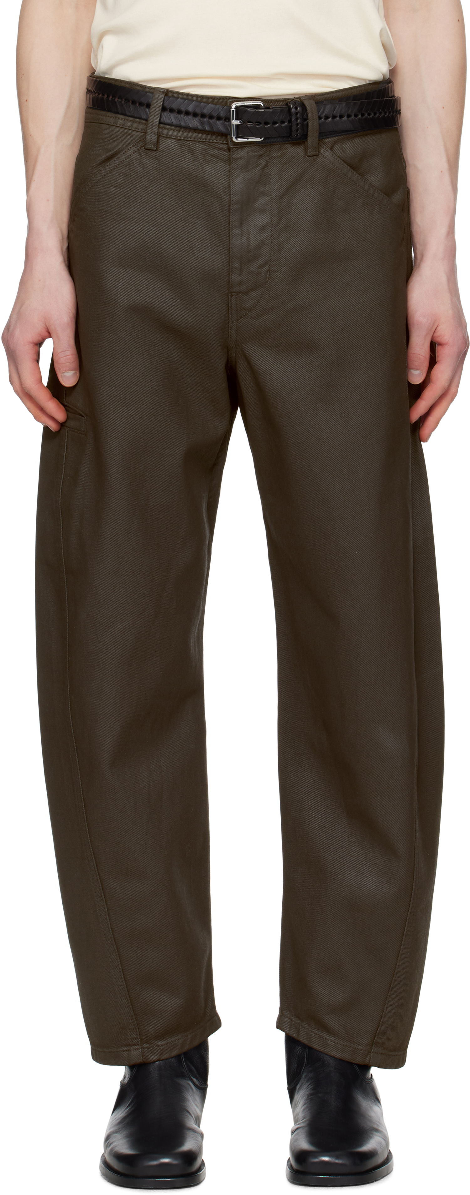 Nohavice LEMAIRE Lemaire Twisted Workwear Pants Zelené | PA1102 LD1030, 0
