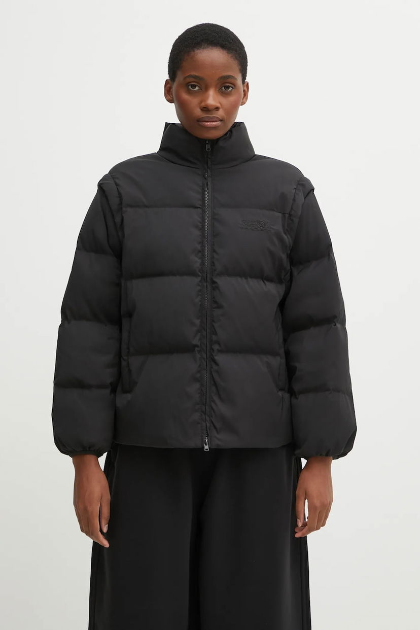 Prešívaná bunda Maison Margiela Winter High-Neck Cropped Full-Zip Puffer Jacket Čierna | S62AN0159.M35609.900