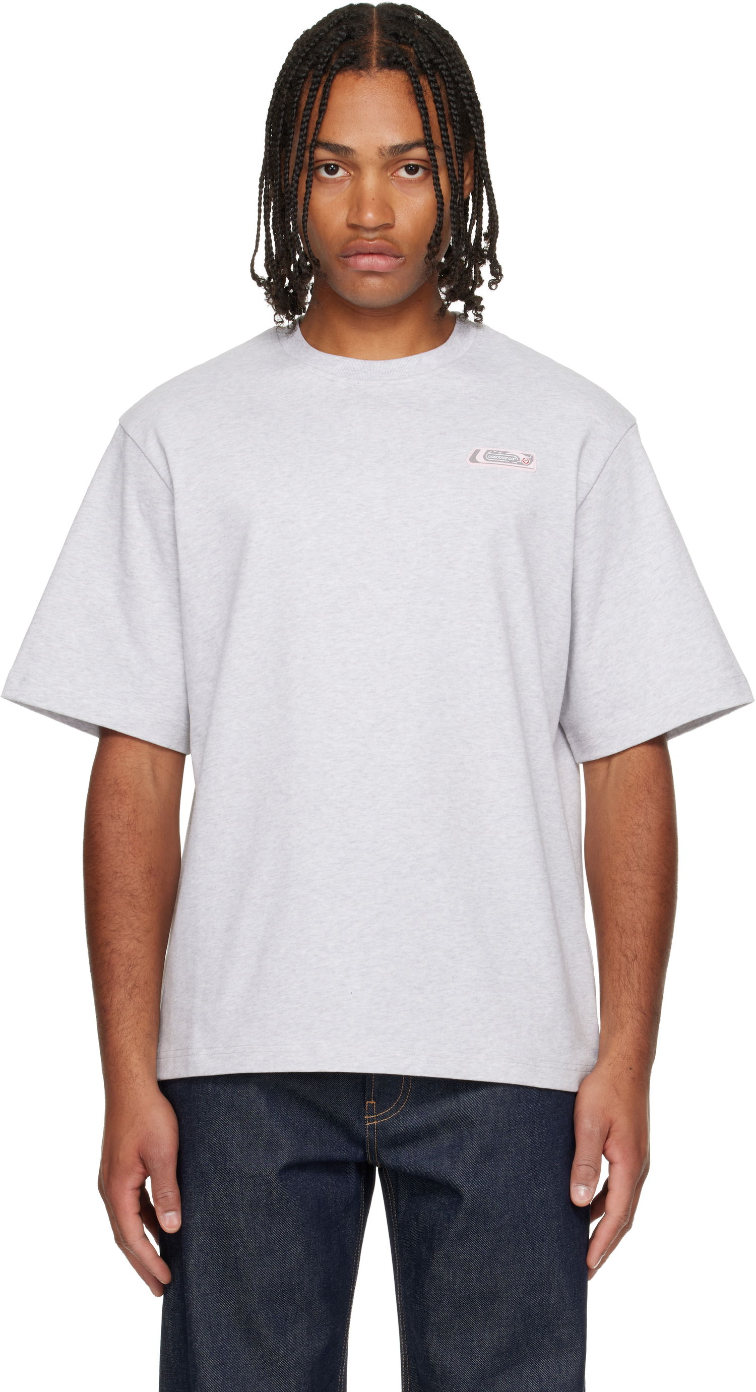 Tričko Casablanca 'Casablanca' Logo Patch T-shirt Šedá | M-AW25-JTS-044-02, 0