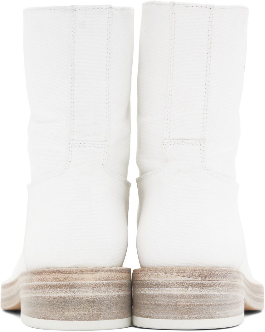 Oblečenie Ann Demeulemeester Ann Demeulemeester Billie Canvas Boots Biela | 2201-W-R11-195-001, 1