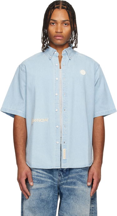 Košeľa AAPE by A Bathing Ape 'AAPENOW' Short Sleeve Shirt Modrá | AAPSRM8515XXNBLL, 0