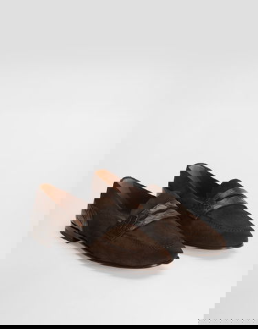 Tenisky a topánky Dolce & Gabbana Split Calfskin Alligator Driver Loafers Hnedá | A50717A2E228M157, 1