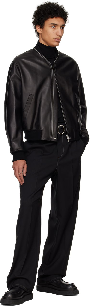 Bunda Jil Sander Black Zip Leather Jacket Čierna | J23BN0012_J07173, 3