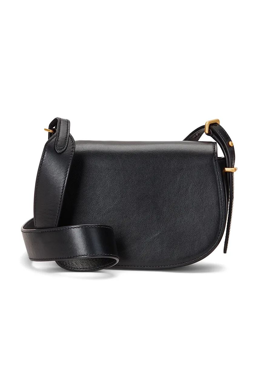 Taška cez rameno Polo by Ralph Lauren Leather Crossbody Bag Čierna | 428891391, 1