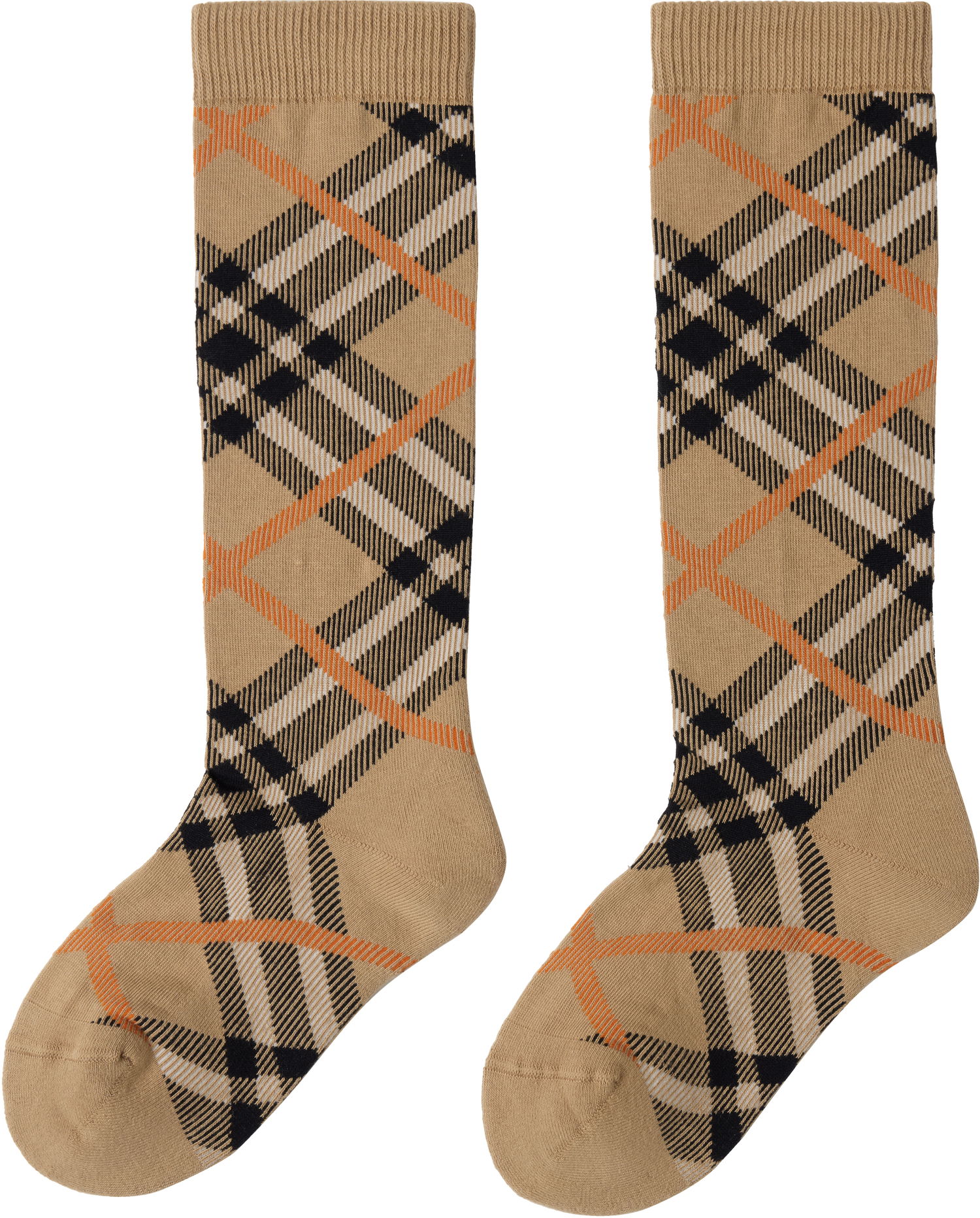 Ponožky Burberry Burberry Check Cotton Blend Knee-High Socks Béžová | 8108517, 1
