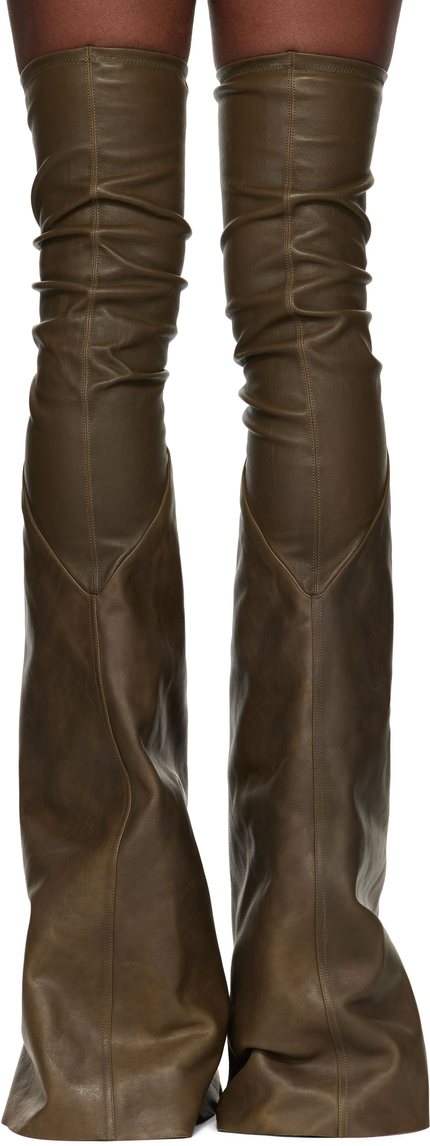 Ponožky Rick Owens Rick Owens Porterville Cargowedge Leather Boots Zelené | RR02D6849 LSLOO, 1