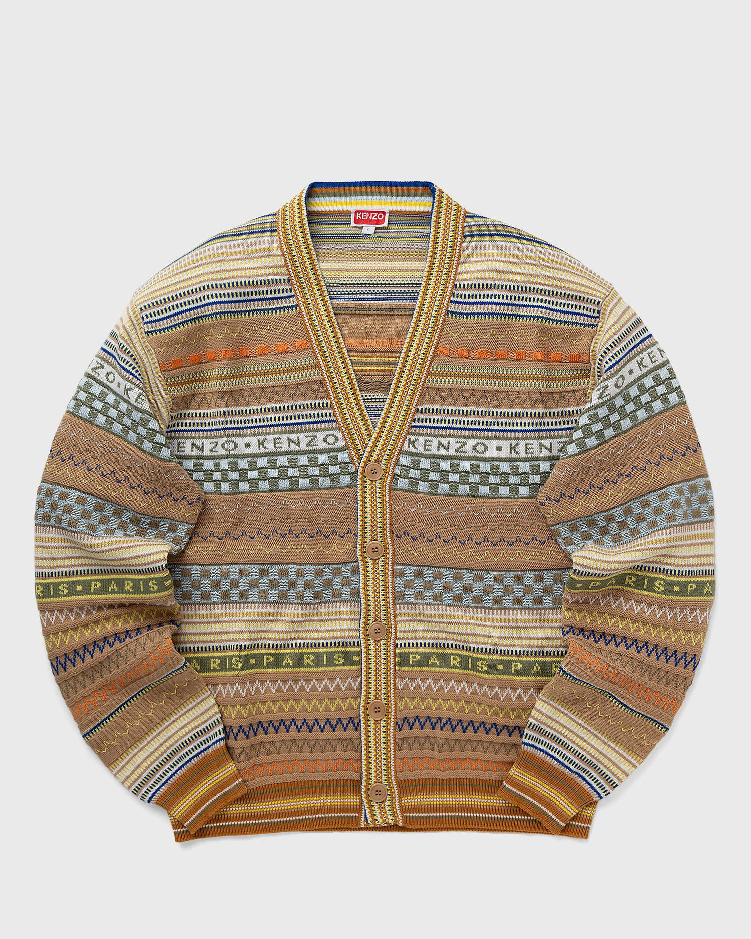 Sveter KENZO FAIRISLE CARDIGAN Zippers & Cardigans Béžová | FE55CA4413CC.12, 0