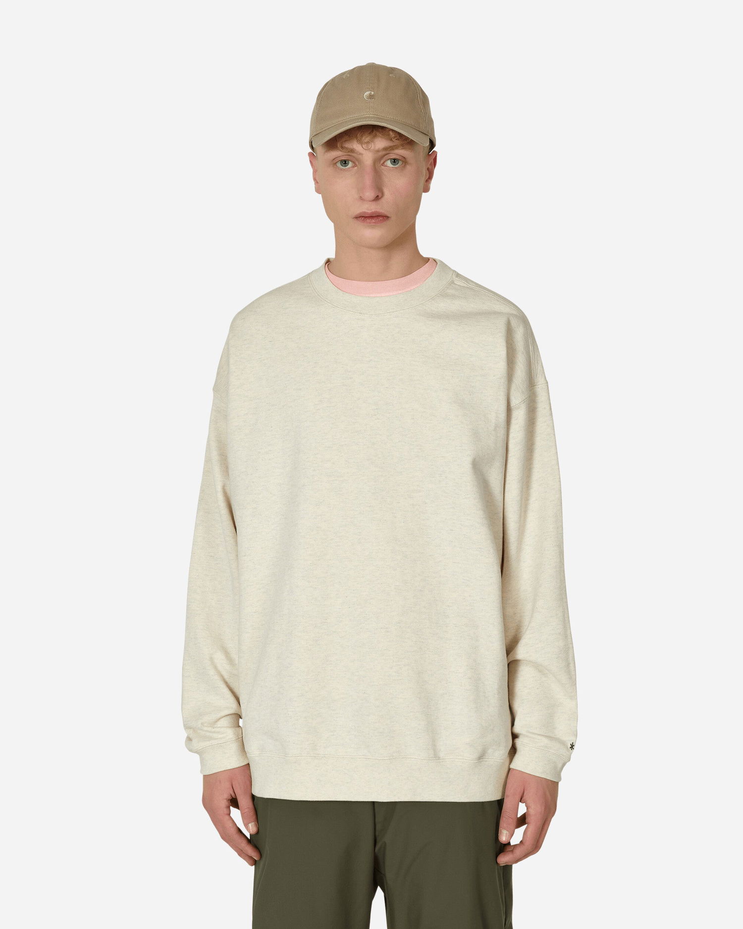 Mikina Snow Peak Recycled Cotton Crewneck Sweatshirt Béžová | SW-22SU401 OM, 0