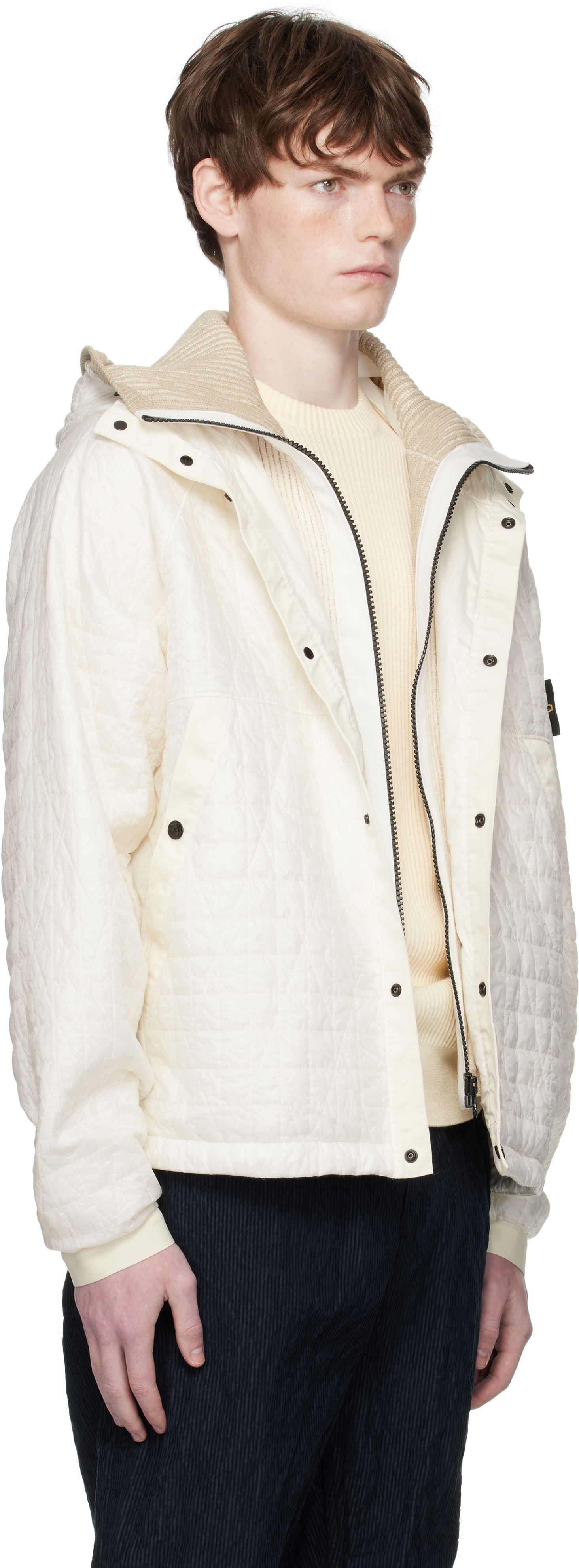 Bunda Stone Island Stone Island Quilted Crinkled Reps Hooded Jacket Biela | K2S15 4100023 S0186, 1