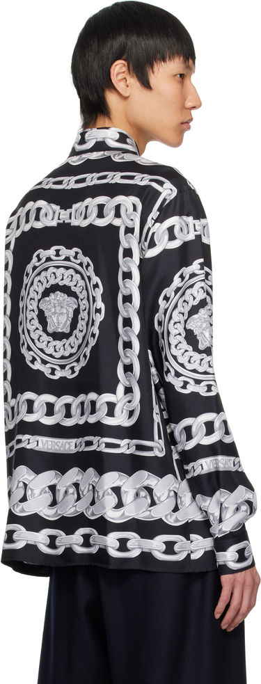 Košeľa Versace Versace Medusa Chains Silk Shirt Čierna | 1019438_1A13397, 2