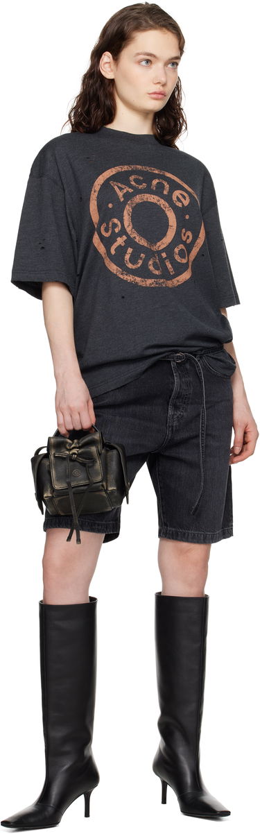 Šortky Acne Studios Cinch Denim Shorts Čierna | CE0048-, 3