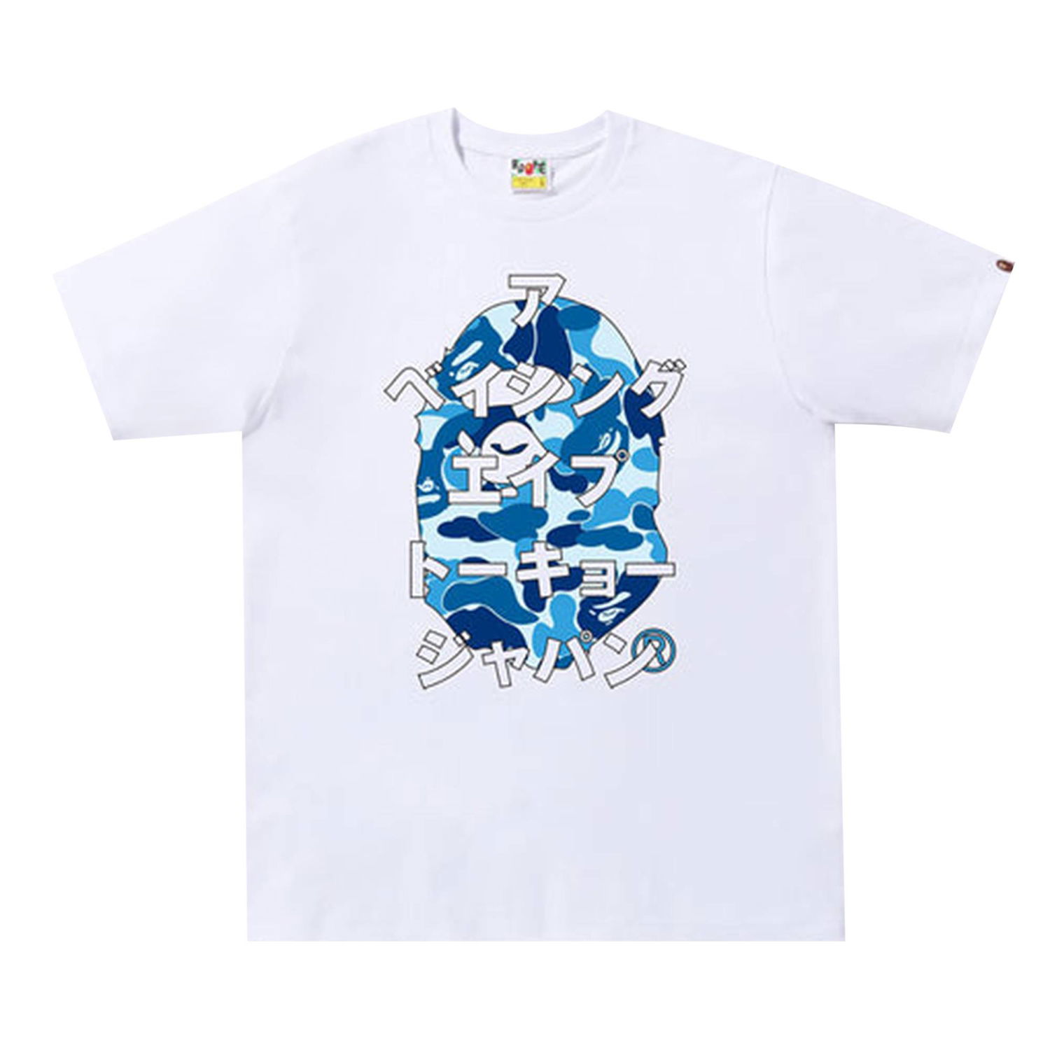 Tričko BAPE Camo Japanese Letters Tee Biela | 1I80 110 050 WHITE BLUE, 1